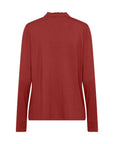 Bluse mit gerüschtem Kragen in Bordeaux