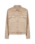 Veloursjacke mit Pattentaschen in Camel