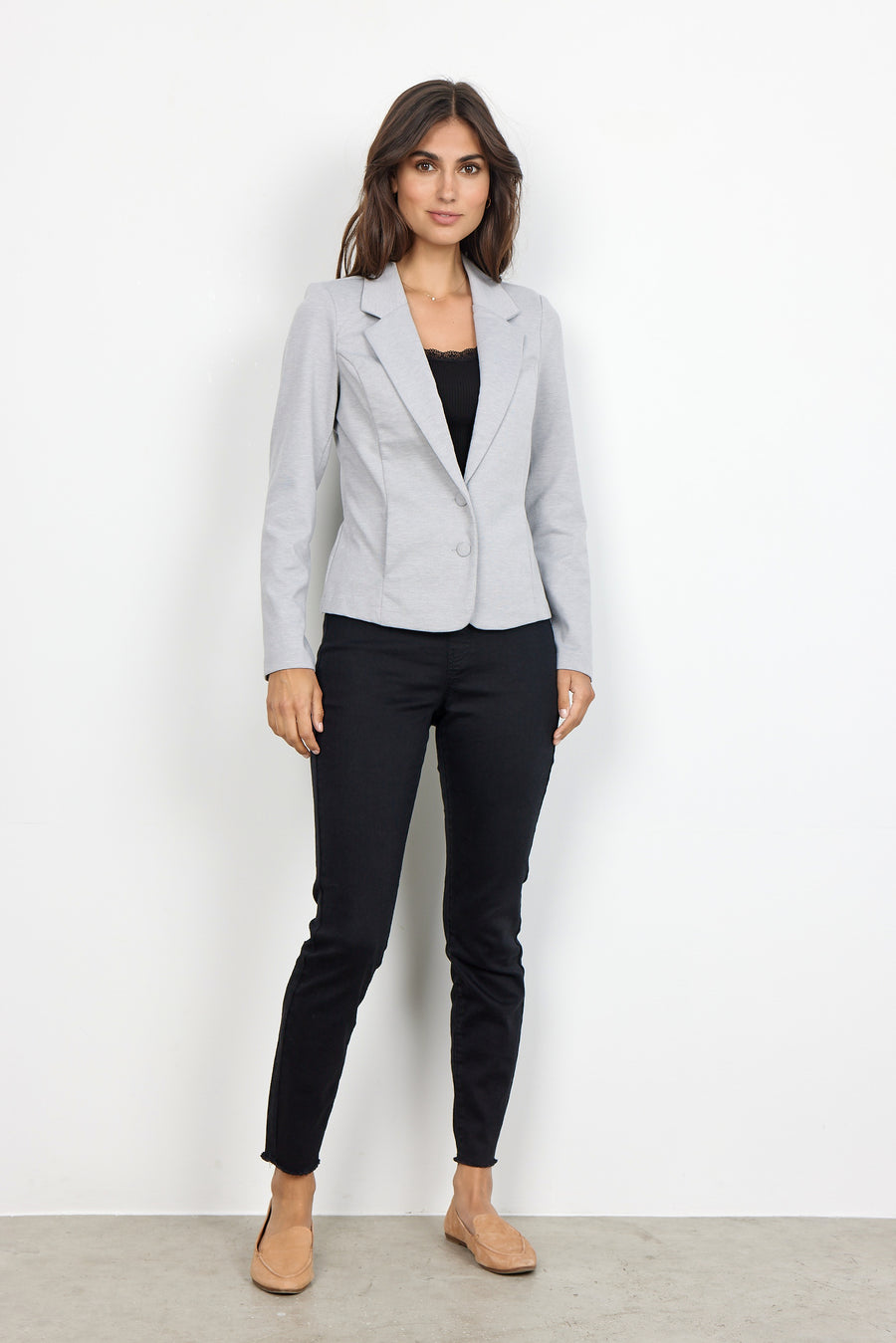 Basic Blazer in hellgrau