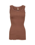 Ripptop mit Spitze in Toffee
