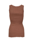 Ripptop mit Spitze in Toffee