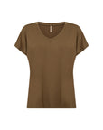 Basic Shirt mit V-Ausschnitt in Olive