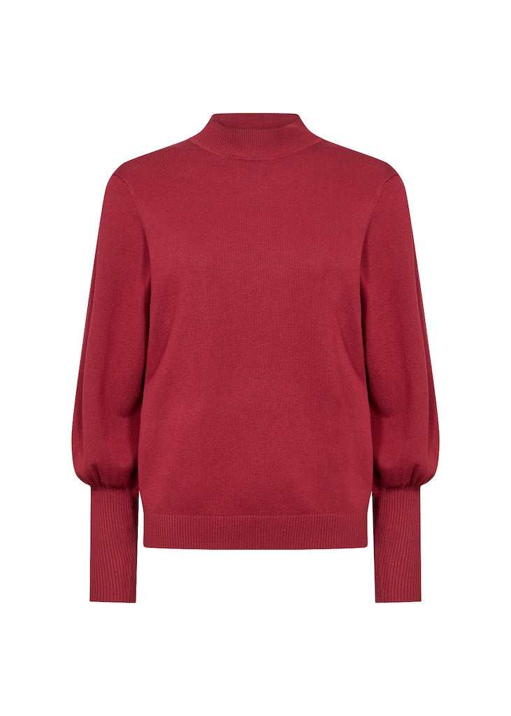 Pullover mit Puffärmeln in Rot