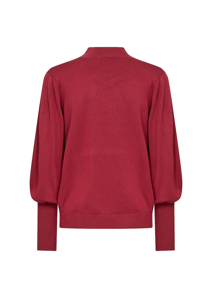 Pullover mit Puffärmeln in Rot