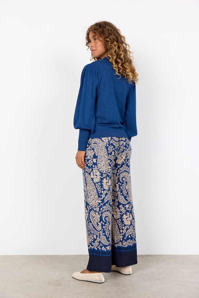 Pullover mit Puffärmeln in Blau