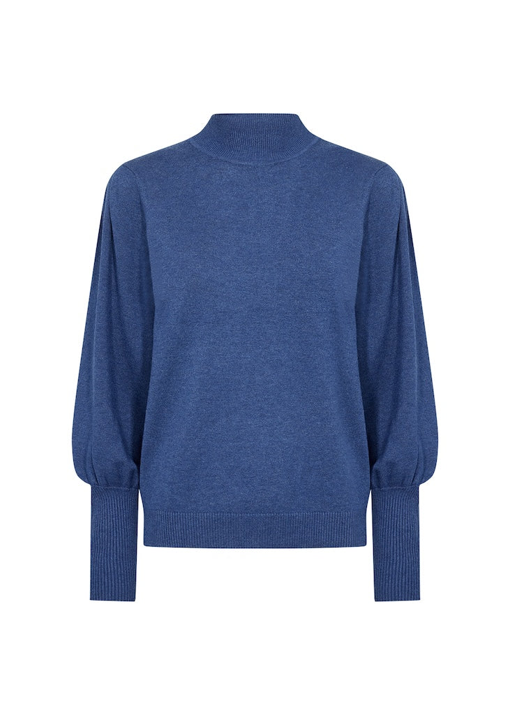 Pullover mit Puffärmeln in Blau
