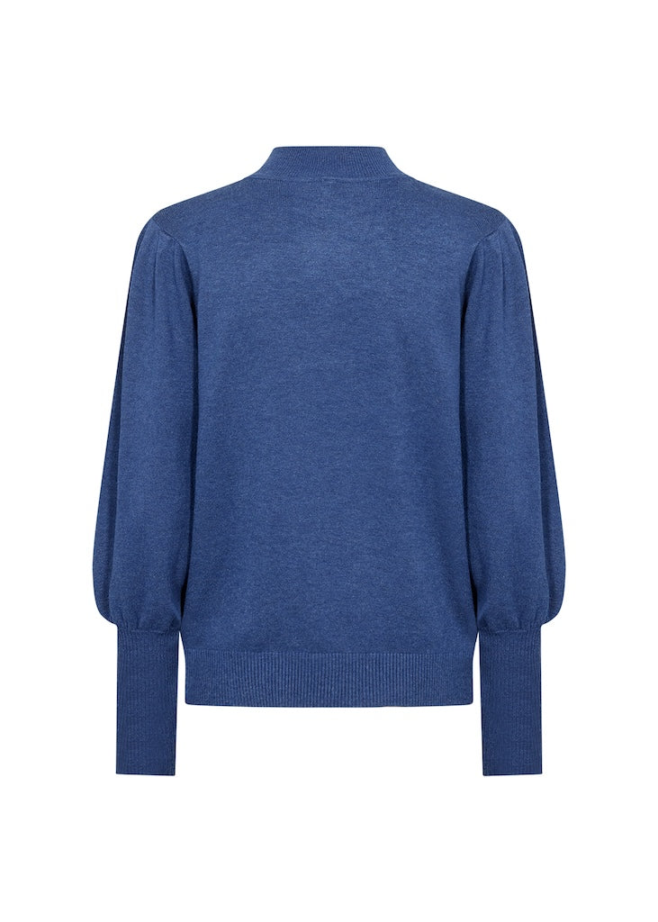 Pullover mit Puffärmeln in Blau