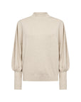 Leichter Pullover mit Puffärmeln in Creme