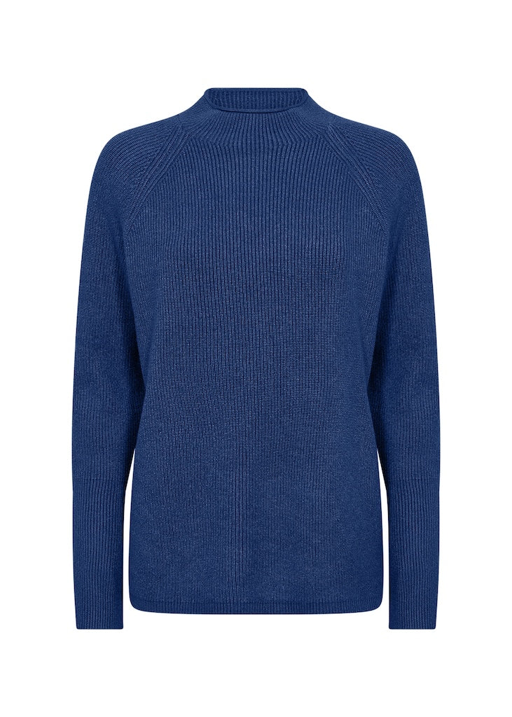 Pullover mit hohem Ausschnitt in tollem Blauton