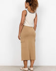 Top mit geripptem Saum in Beige