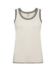 Top mit geripptem Saum in Beige