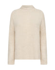 Strickpullover mit Stehkragen in Creme