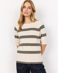 Gestreiftes Pullovershirt in Khaki