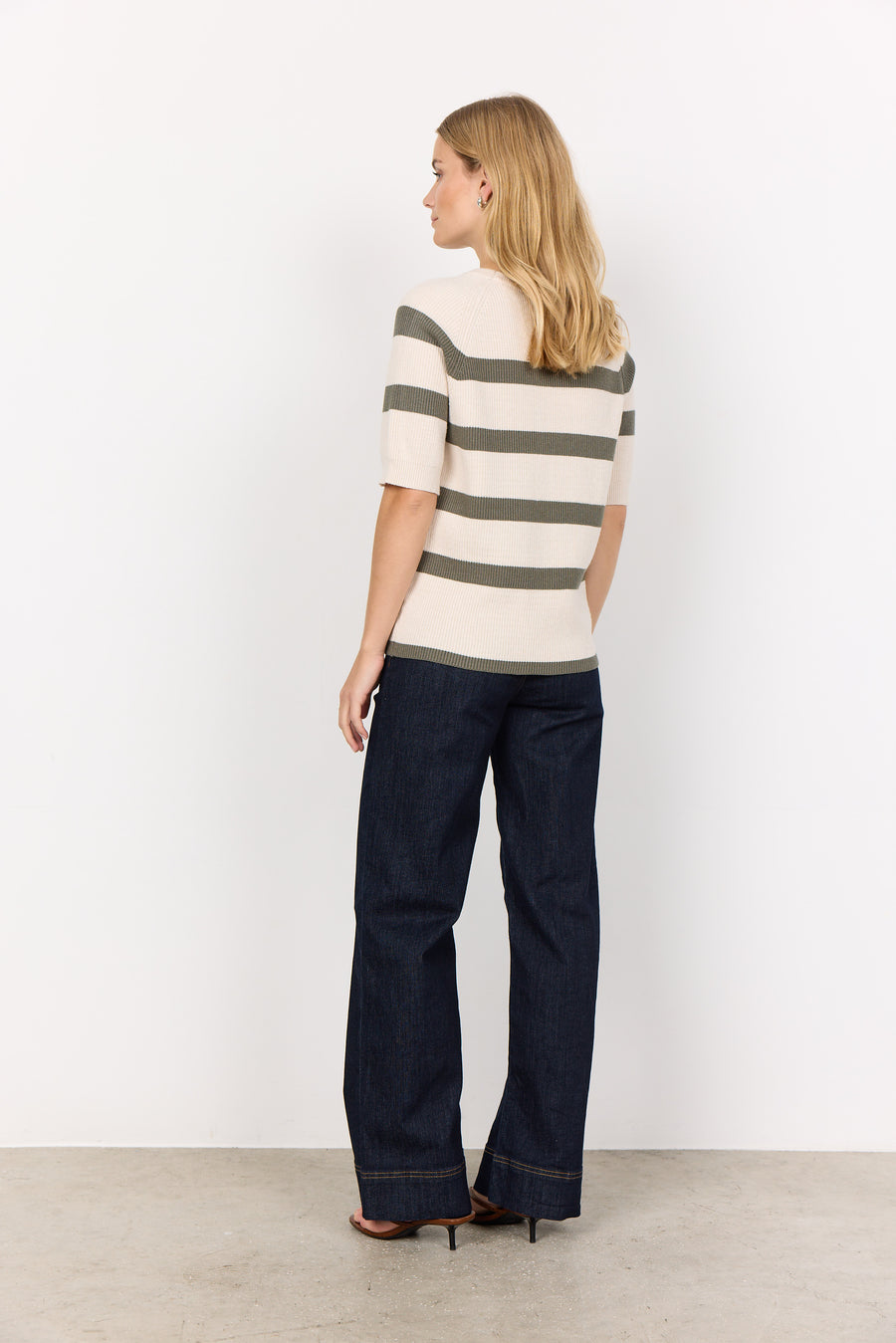 Gestreiftes Pullovershirt in Khaki