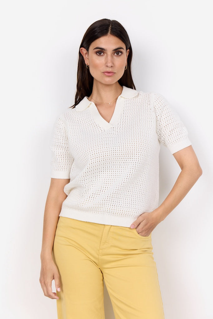 Pullovershirt mit gestricktem Muster