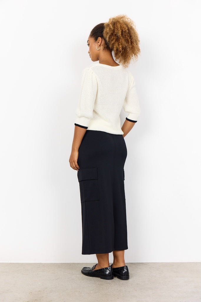 Sommerstrick Shirt mit schwarzem Bund