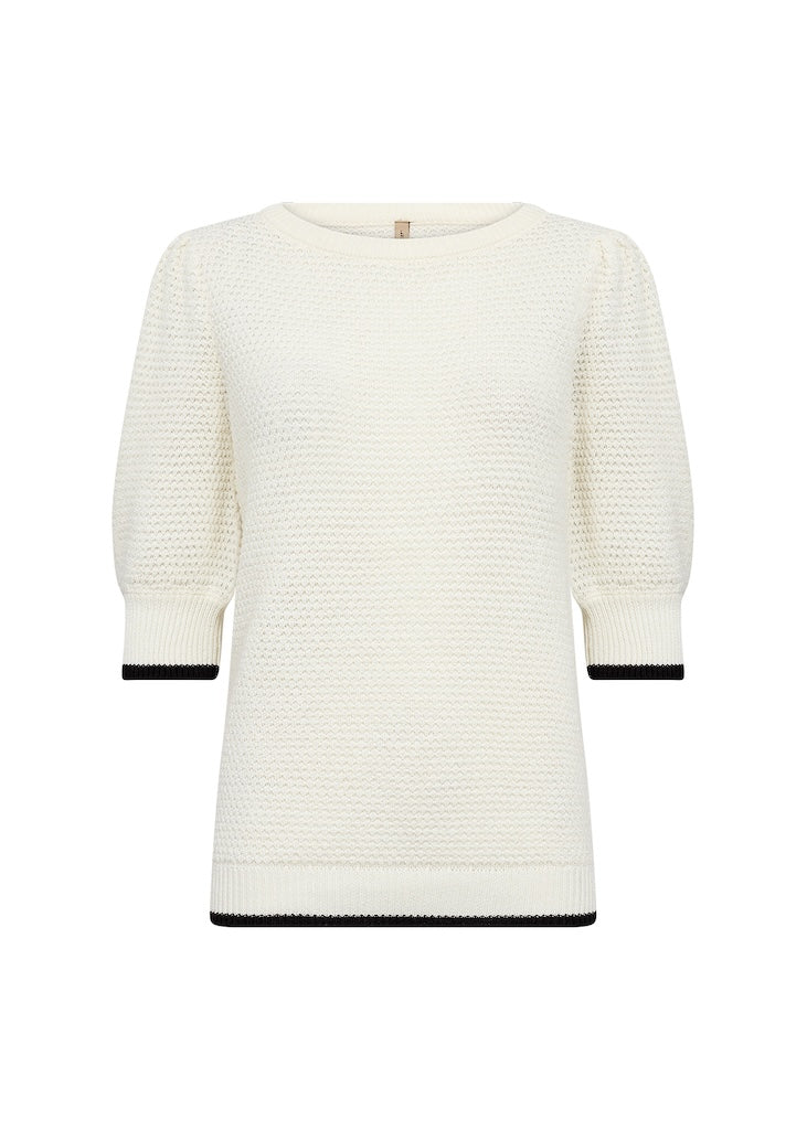 Sommerstrick Shirt mit schwarzem Bund