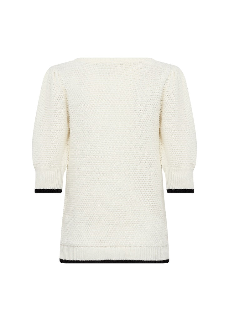 Sommerstrick Shirt mit schwarzem Bund