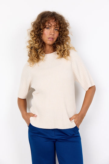 Strick-Shirt in Creme