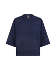 Pullover mit mittellangen Ärmeln und weicher Textur in Blau