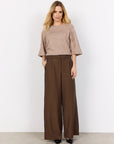 Strickshirt mit 3/4 Ärmeln in Beige