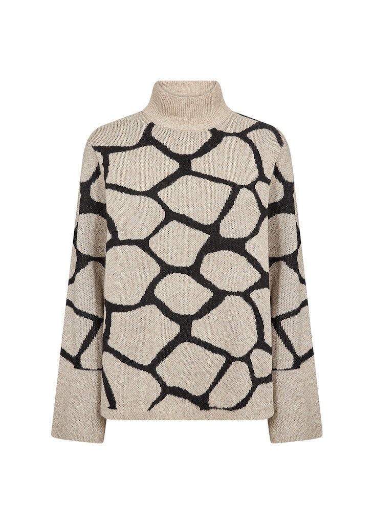 Pullover mit Muster und höherem Kragen
