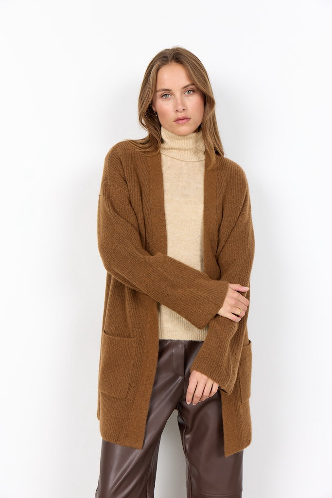 Strickjacke lang in Toffee