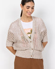 Cardigan mit Strickmuster in Creme