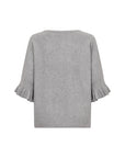 Weicher Rüschen-Pullover in Hellgrau