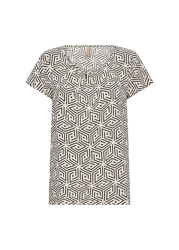 Shirt im Blusenlook mit grafischem Muster
