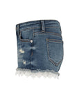 Jeansshorts mit Spitzenbund