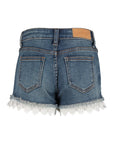 Jeansshorts mit Spitzenbund