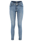 Mid Waist Jeans mit Doppelknopf