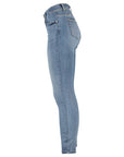Mid Waist Jeans mit Doppelknopf
