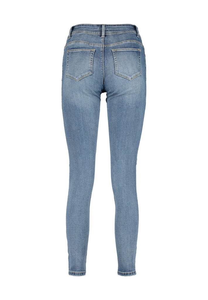 Mid Waist Jeans mit Doppelknopf