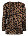Bluse mit V-Ausschnitt und 3/4 Ärmeln Blumenmuster