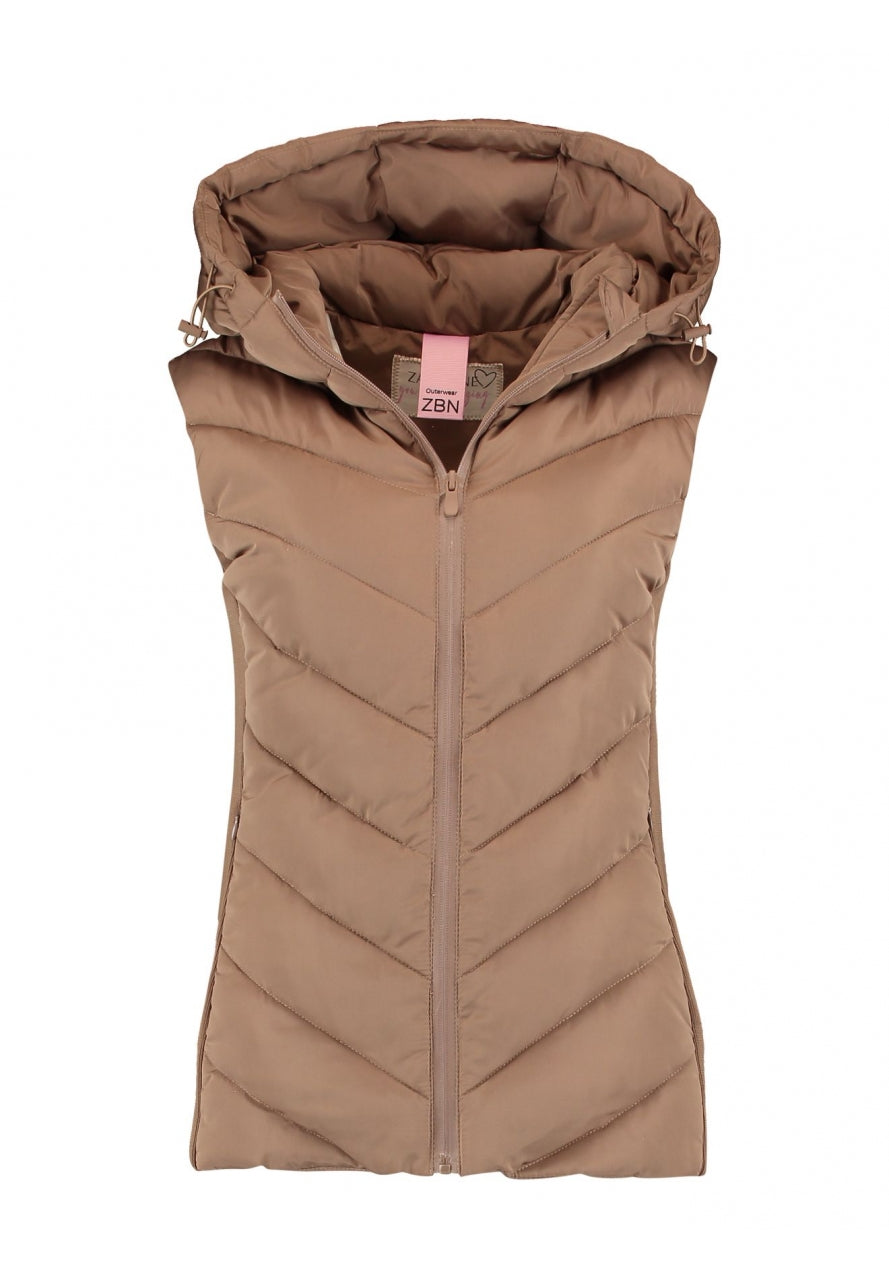 Weste mit flexibler Taille in Taupe