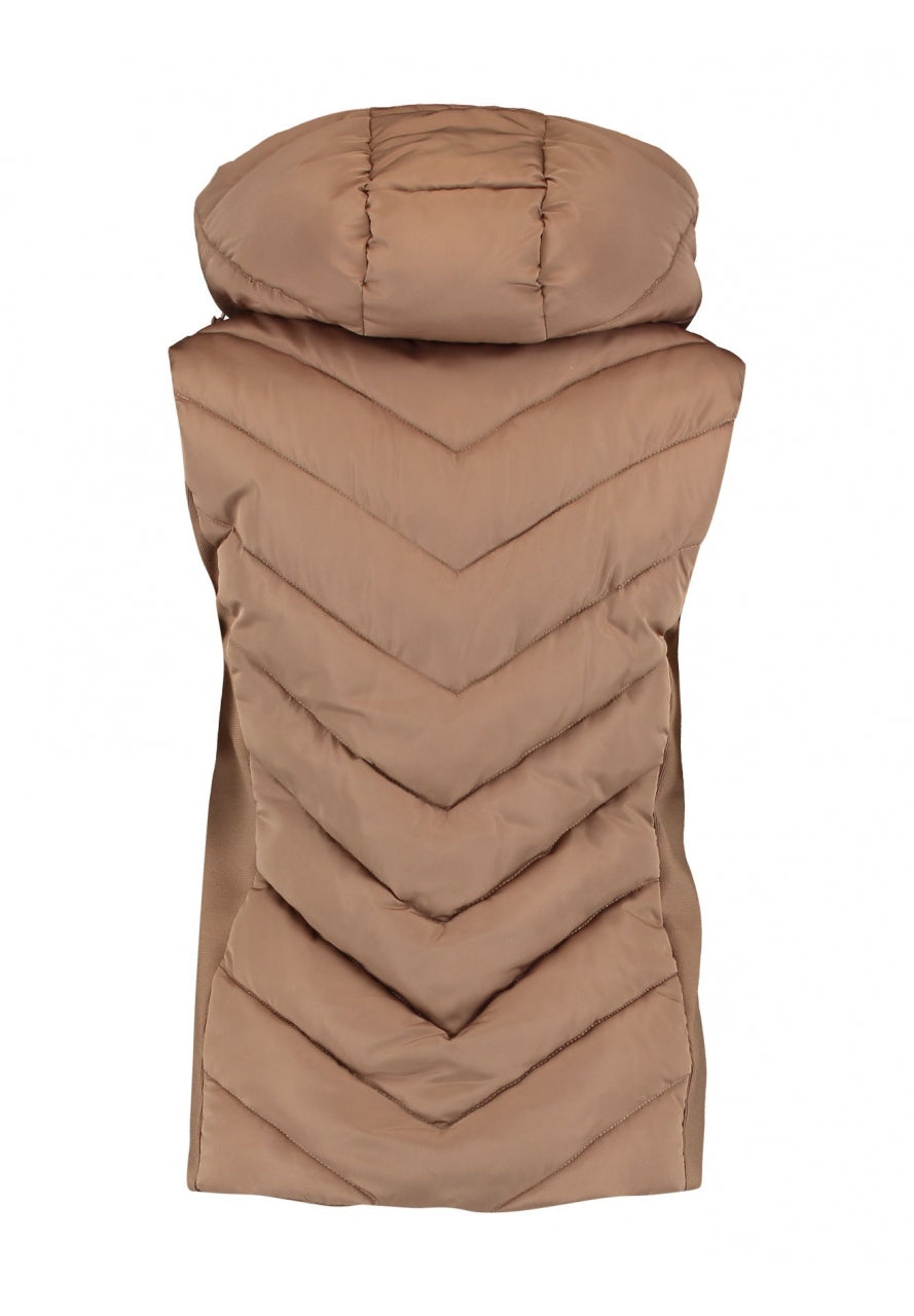 Weste mit flexibler Taille in Taupe