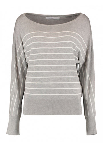 Gestreifter Pullover in Grau