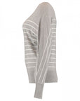 Gestreifter Pullover in Grau