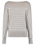 Gestreifter Pullover in Grau