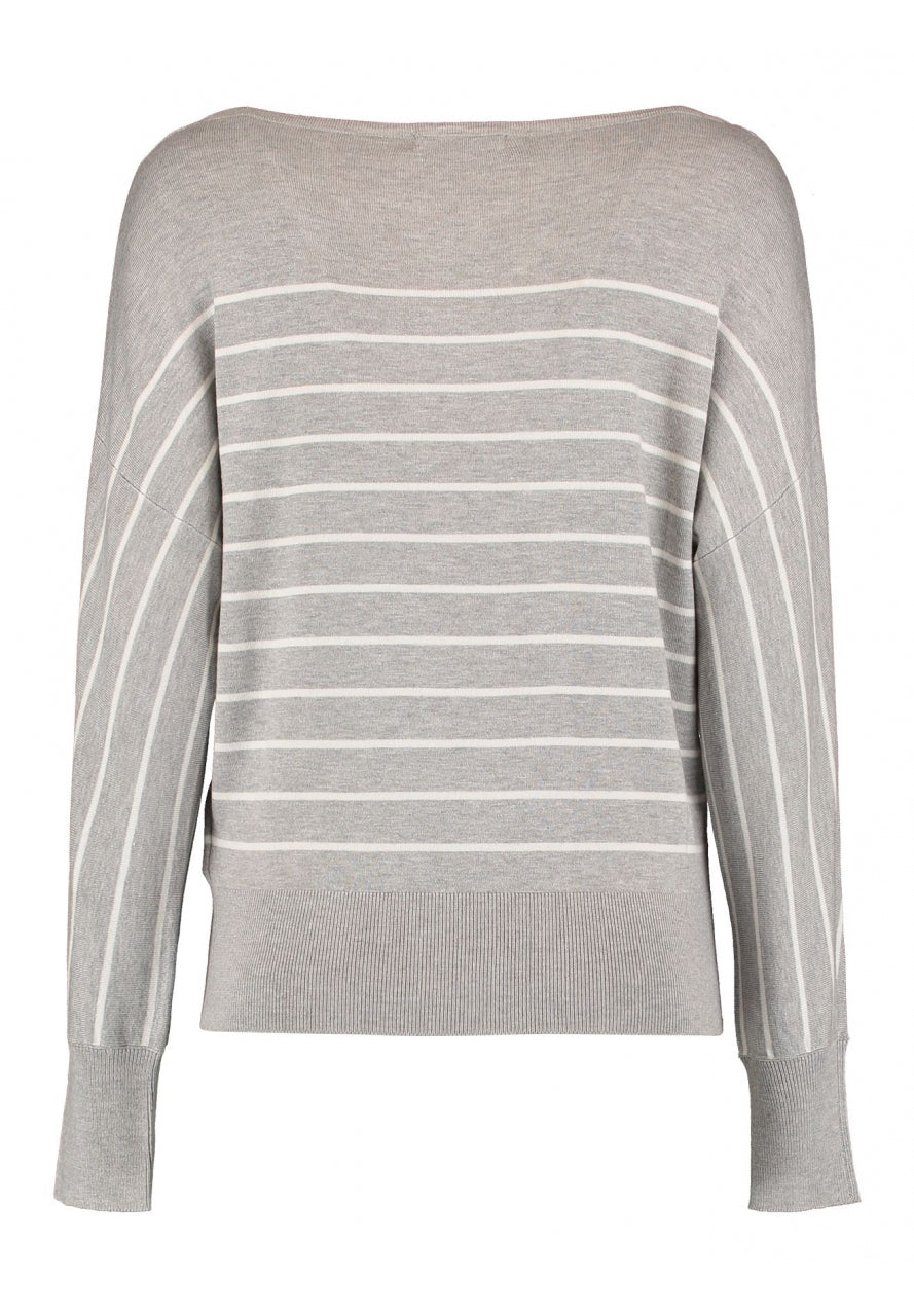 Gestreifter Pullover in Grau