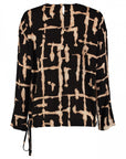 Bluse mit Rundhalsausschnitt und abstraktem Muster in schwarz