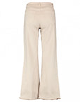 Stretch-Jeans mit weitem Bein in Creme