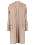 Langer Cardigan in Beige-meliert