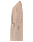 Langer Cardigan in Beige-meliert