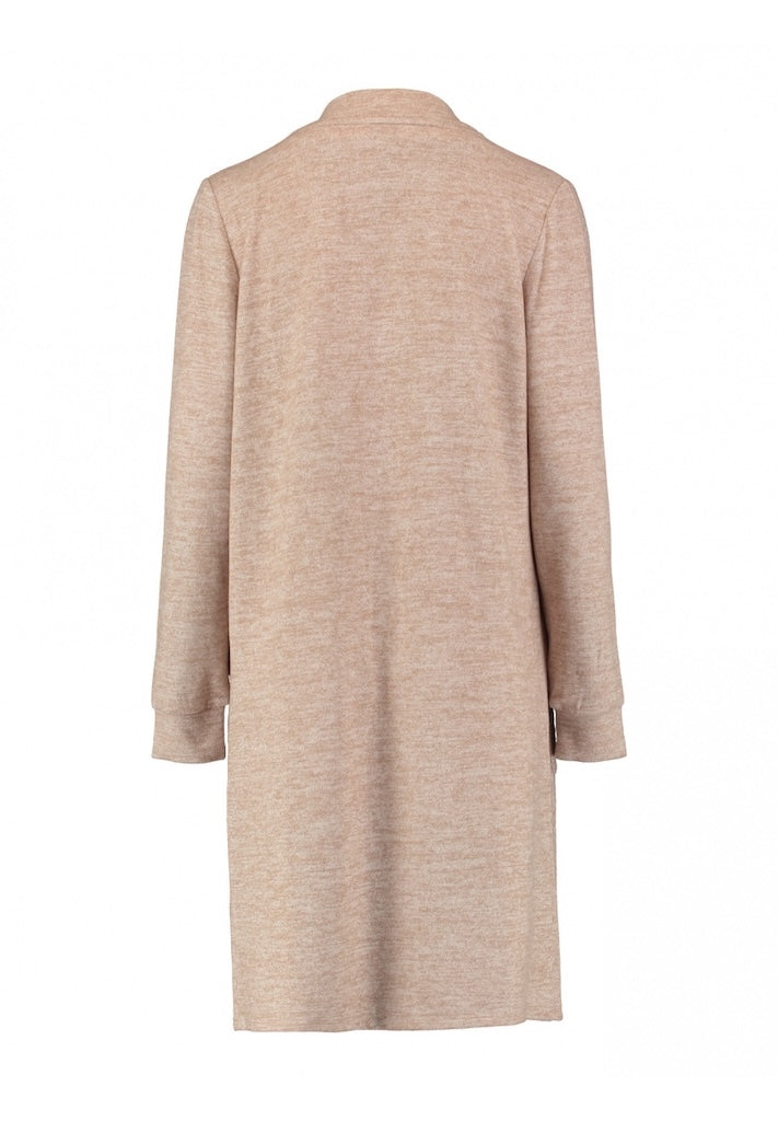 Langer Cardigan in Beige-meliert