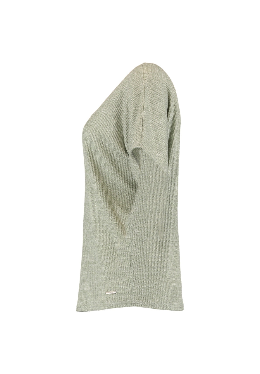 Leichtes Shirt in Grün-meliert