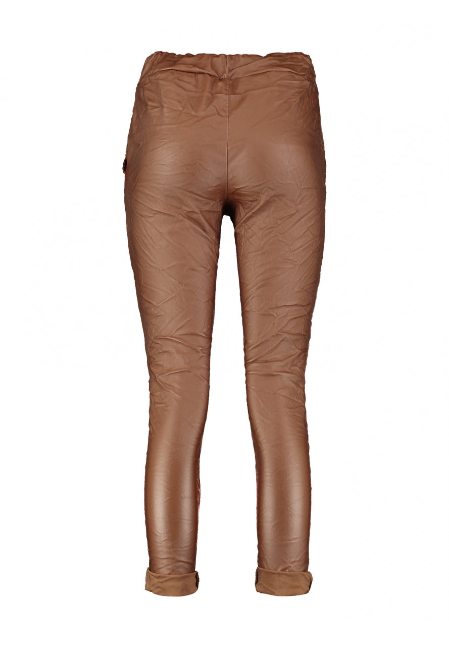 Vegane Lederhose in Camel