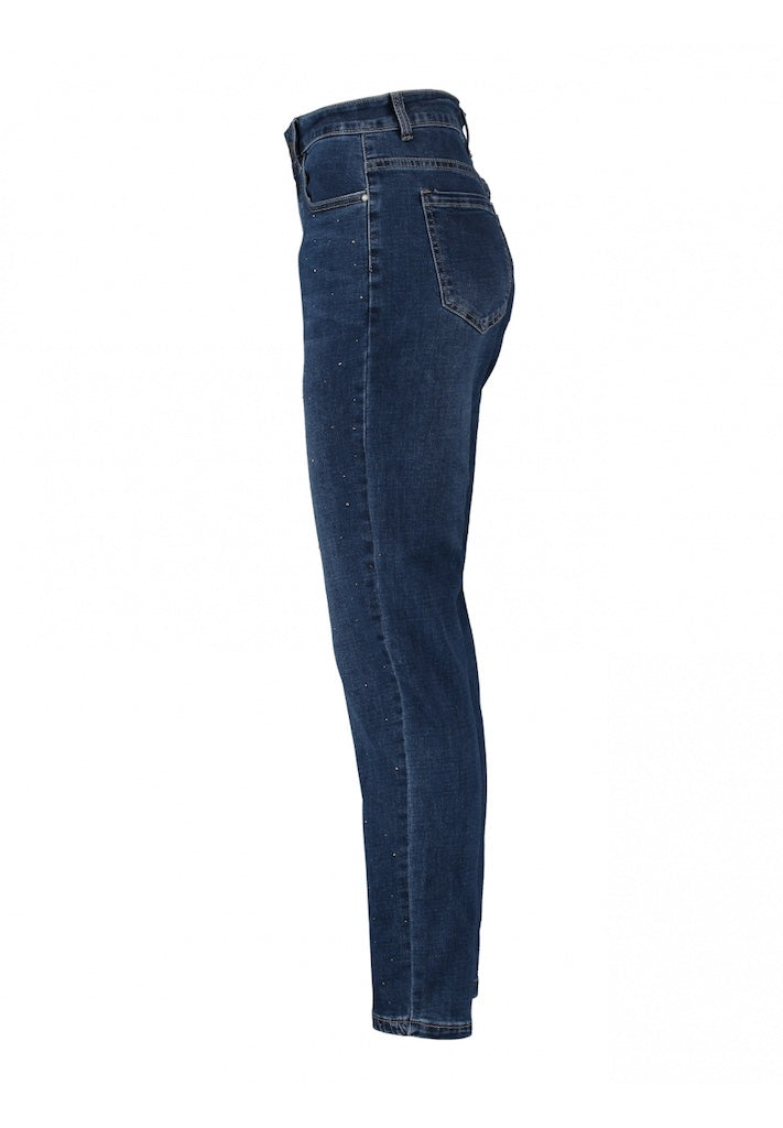 Glitzer Jeans in Mom-Fit